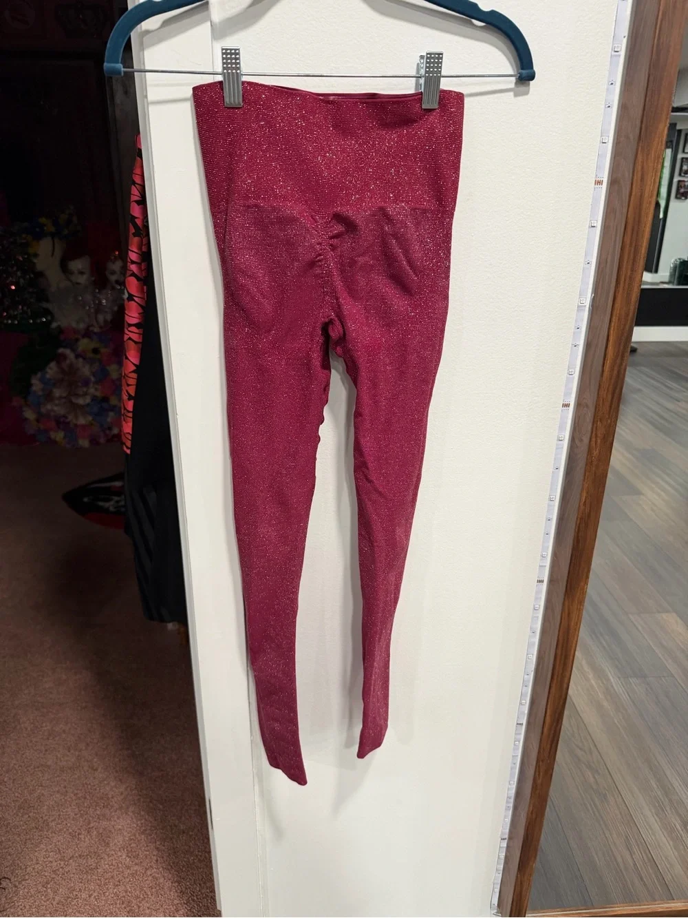 YITTY Sparkle High-Waist Leggings - Wine Red